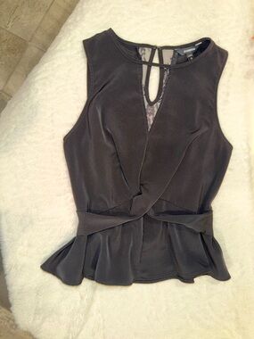 2 x 20$ Express Black Sleeveless Peplum Camisole with Lace Keyhole Size XS